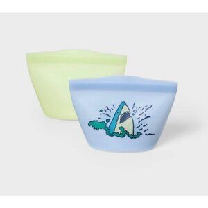 Kids 2 Piece Reuseable Blue Shark Sandwich Lunch Snack Bags BPA Free Cat & Jack